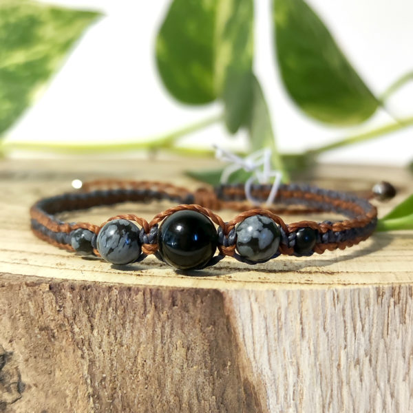 bracelet bijoux obsidienne