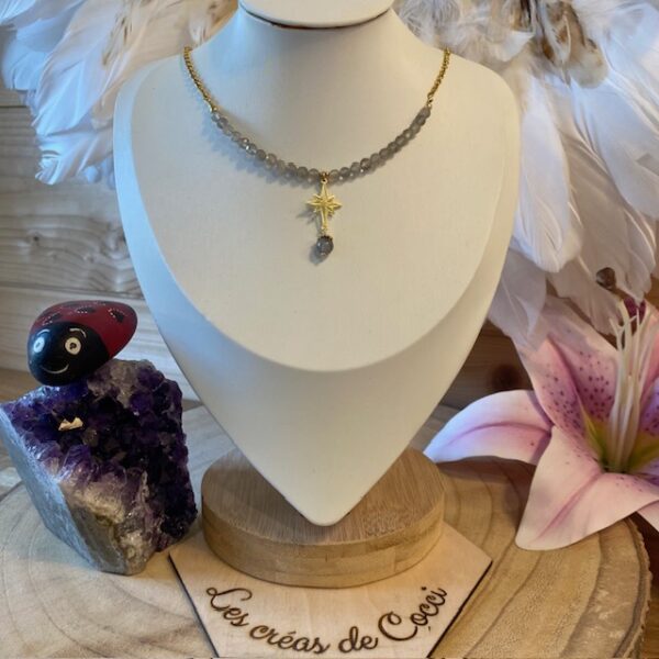 Collier ras de cou argent doré