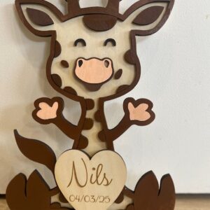 girafe personnalisée en bois